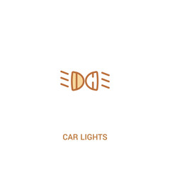 car lights concept 2 colored icon. simple line element illustration. outline brown car lights symbol. can be used for web and mobile ui/ux.