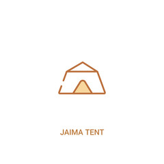 jaima tent concept 2 colored icon. simple line element illustration. outline brown jaima tent symbol. can be used for web and mobile ui/ux.