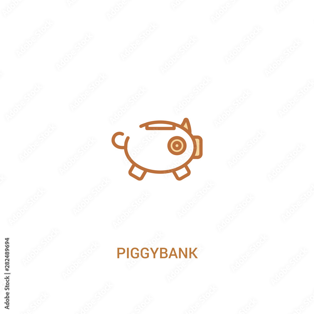 Poster piggybank concept 2 colored icon. simple line element illustration. outline brown piggybank symbol. 
