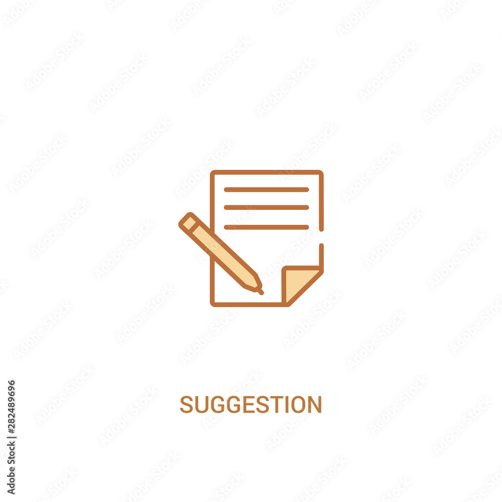 Poster suggestion concept 2 colored icon. simple line element illustration. outline brown suggestion symbol