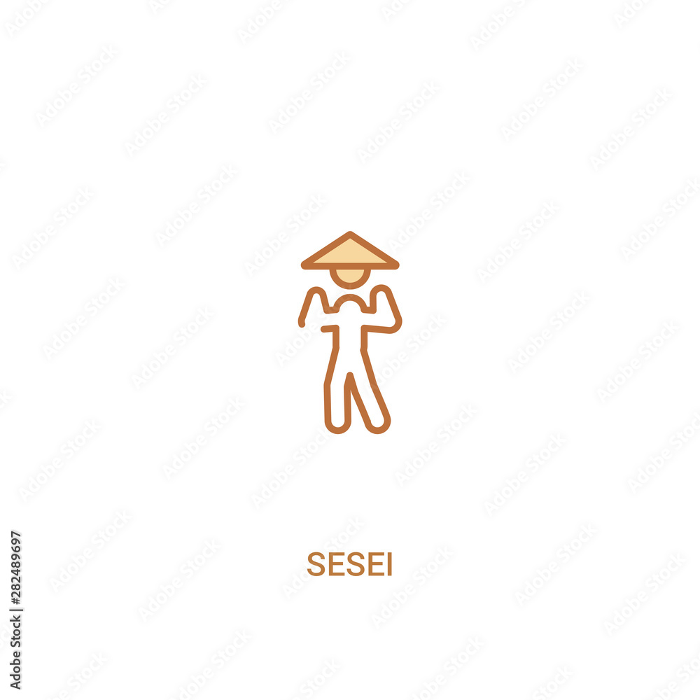 Poster sesei concept 2 colored icon. simple line element illustration. outline brown sesei symbol. can be u
