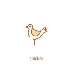 Fototapeta premium chicken concept 2 colored icon. simple line element illustration. outline brown chicken symbol. can be used for web and mobile ui/ux.
