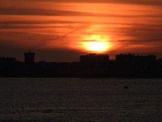 Obraz premium coucher de soleil les sables d'olonne