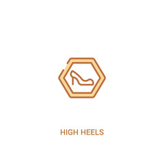 high heels concept 2 colored icon. simple line element illustration. outline brown high heels symbol. can be used for web and mobile ui/ux.