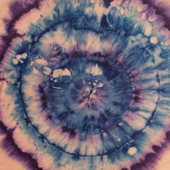 circles hand-painted on silk in batik technique