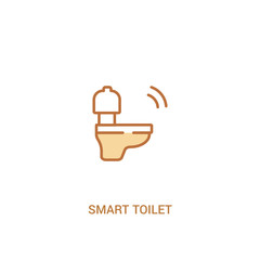 smart toilet concept 2 colored icon. simple line element illustration. outline brown smart toilet symbol. can be used for web and mobile ui/ux.