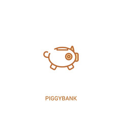 piggybank concept 2 colored icon. simple line element illustration. outline brown piggybank symbol. can be used for web and mobile ui/ux.