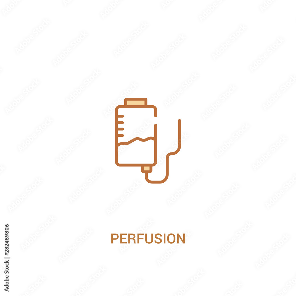 Poster perfusion concept 2 colored icon. simple line element illustration. outline brown perfusion symbol. 