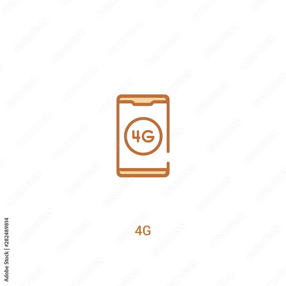 Poster 4g concept 2 colored icon. simple line element illustration. outline brown 4g symbol. can be used fo