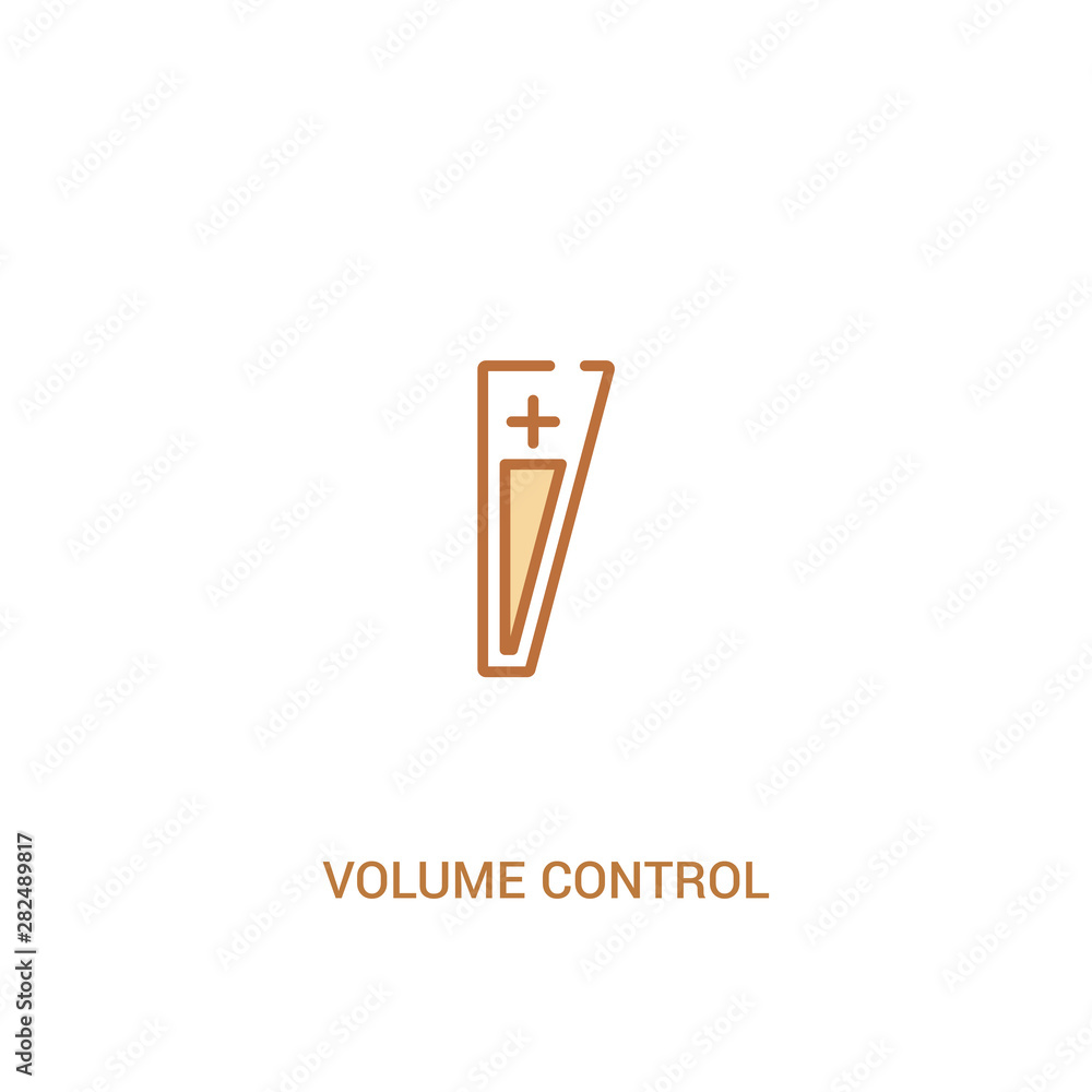 Poster volume control concept 2 colored icon. simple line element illustration. outline brown volume contro