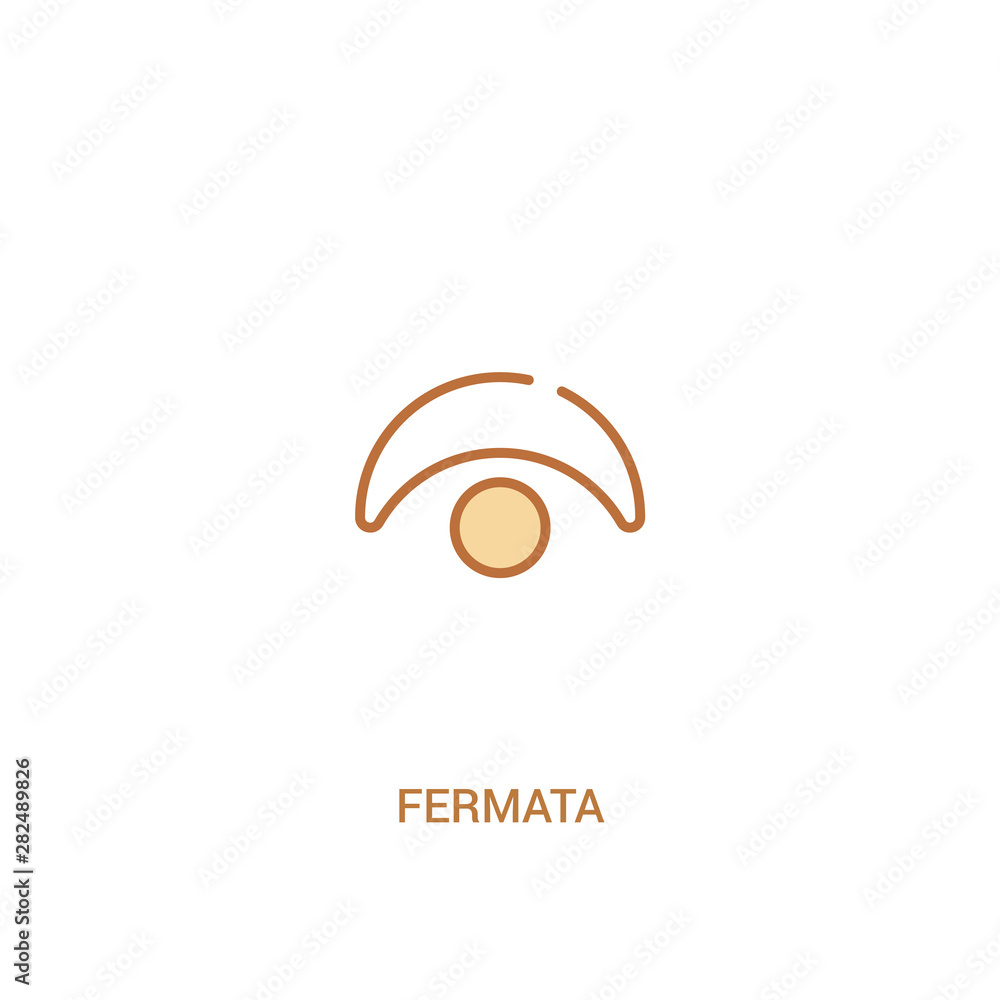 Poster fermata concept 2 colored icon. simple line element illustration. outline brown fermata symbol. can 