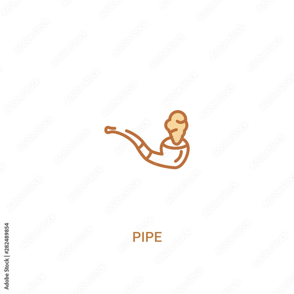 Poster pipe concept 2 colored icon. simple line element illustration. outline brown pipe symbol. can be use