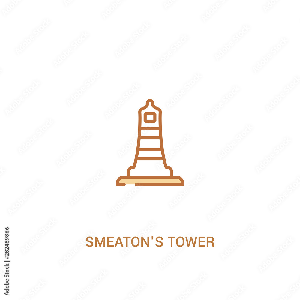 Poster smeaton's tower concept 2 colored icon. simple line element illustration. outline brown smeaton's to