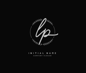 L P LP Beauty vector initial logo, handwriting logo of initial signature, wedding, fashion, jewerly, boutique, floral and botanical with creative template for any company or business.