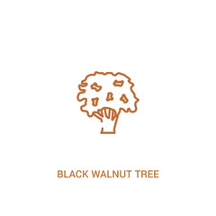 black walnut tree concept 2 colored icon. simple line element illustration. outline brown black walnut tree symbol. can be used for web and mobile ui/ux.