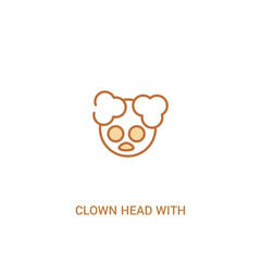 clown head with hat concept 2 colored icon. simple line element illustration. outline brown clown head with hat symbol. can be used for web and mobile ui/ux.