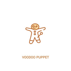 voodoo puppet concept 2 colored icon. simple line element illustration. outline brown voodoo puppet symbol. can be used for web and mobile ui/ux.