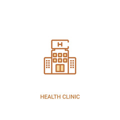 health clinic concept 2 colored icon. simple line element illustration. outline brown health clinic symbol. can be used for web and mobile ui/ux.