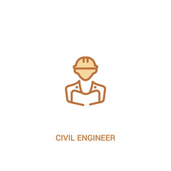 civil engineer concept 2 colored icon. simple line element illustration. outline brown civil engineer symbol. can be used for web and mobile ui/ux.