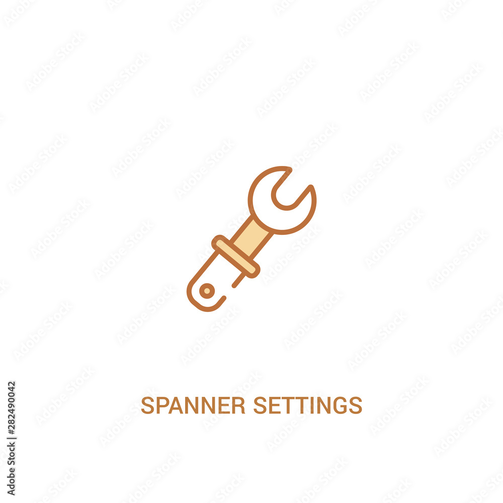 Poster spanner settings button concept 2 colored icon. simple line element illustration. outline brown span