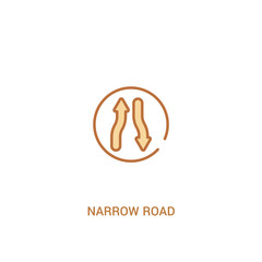 narrow road concept 2 colored icon. simple line element illustration. outline brown narrow road symbol. can be used for web and mobile ui/ux.