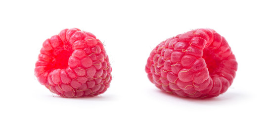 Raspberry isolated. Raspberry on white. Raspberries.