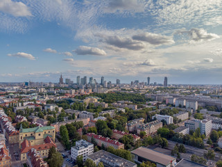 Fototapeta na wymiar Warsaw city with summer sun_1