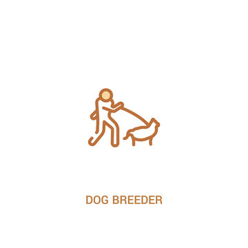dog breeder concept 2 colored icon. simple line element illustration. outline brown dog breeder symbol. can be used for web and mobile ui/ux.