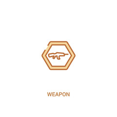 weapon concept 2 colored icon. simple line element illustration. outline brown weapon symbol. can be used for web and mobile ui/ux.