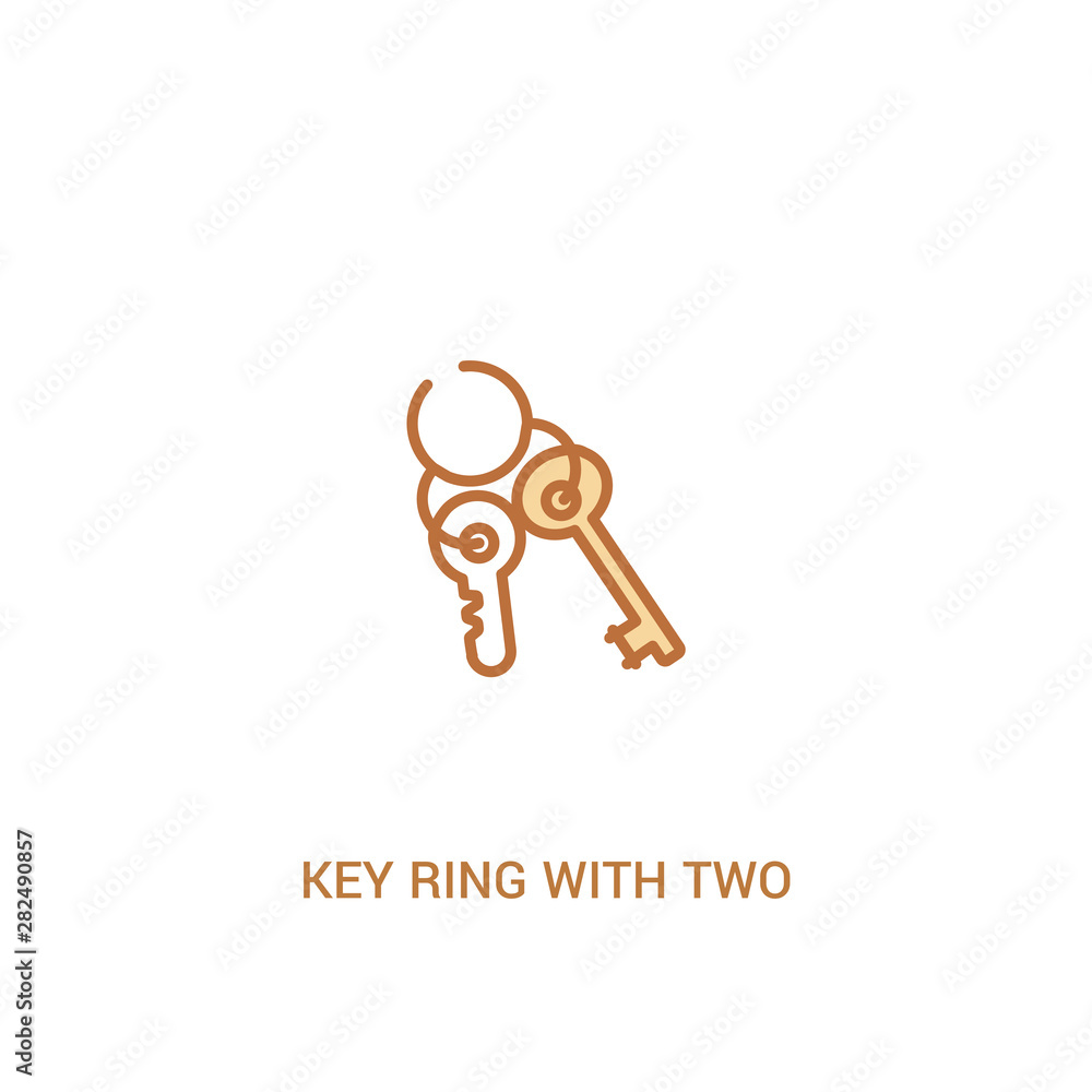 Aufkleber key ring with two keys concept 2 colored icon. simple line element illustration. outline brown key r