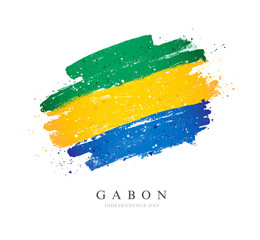 Obraz premium Flag of Gabon. Vector illustration on a white background.
