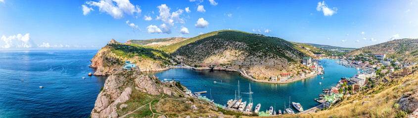 Fototapeta na wymiar Balaklava Bay in Crimea, Ukraine, beautiful summer panorama