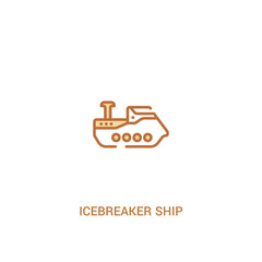 icebreaker ship concept 2 colored icon. simple line element illustration. outline brown icebreaker ship symbol. can be used for web and mobile ui/ux.