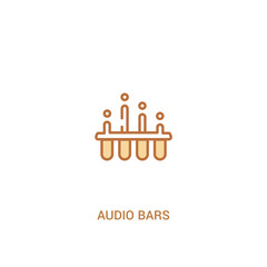 audio bars concept 2 colored icon. simple line element illustration. outline brown audio bars symbol. can be used for web and mobile ui/ux.