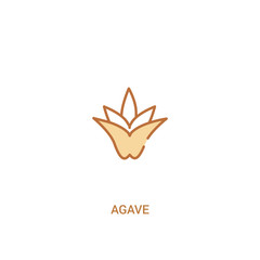 agave concept 2 colored icon. simple line element illustration. outline brown agave symbol. can be used for web and mobile ui/ux.