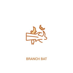 branch bat concept 2 colored icon. simple line element illustration. outline brown branch bat symbol. can be used for web and mobile ui/ux.