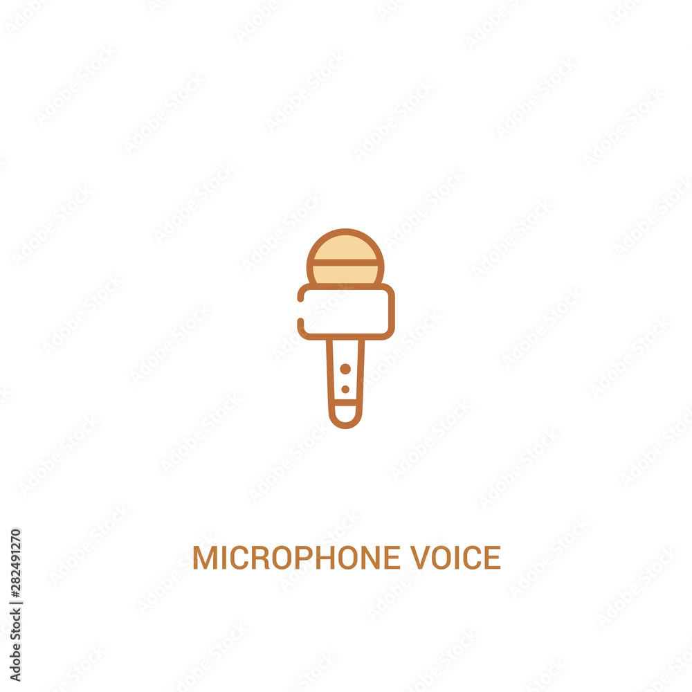 Aufkleber microphone voice tool concept 2 colored icon. simple line element illustration. outline brown microp