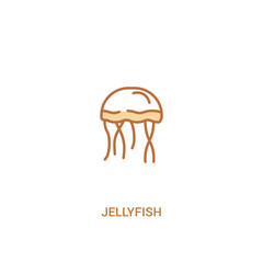 jellyfish concept 2 colored icon. simple line element illustration. outline brown jellyfish symbol. can be used for web and mobile ui/ux.