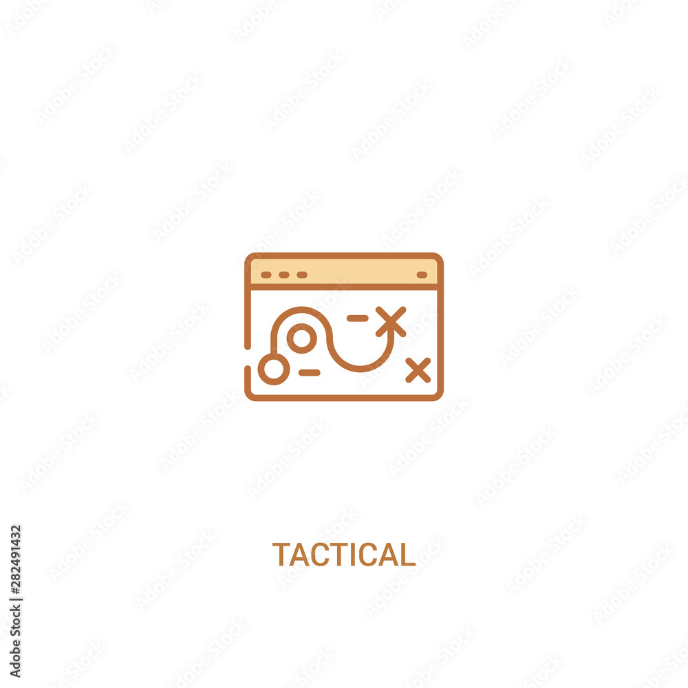 Poster tactical concept 2 colored icon. simple line element illustration. outline brown tactical symbol. ca