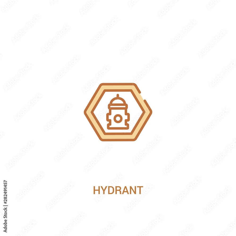 Aufkleber hydrant concept 2 colored icon. simple line element illustration. outline brown hydrant symbol. can 