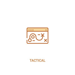 tactical concept 2 colored icon. simple line element illustration. outline brown tactical symbol. can be used for web and mobile ui/ux.