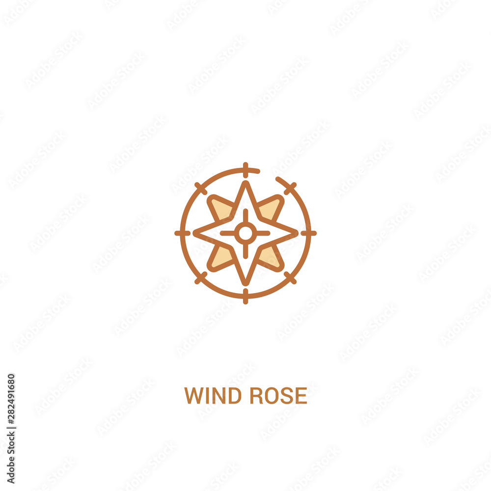 Aufkleber wind rose concept 2 colored icon. simple line element illustration. outline brown wind rose symbol. 
