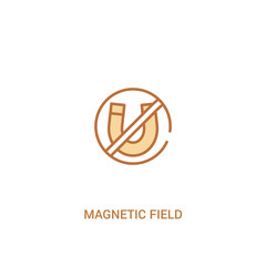 magnetic field concept 2 colored icon. simple line element illustration. outline brown magnetic field symbol. can be used for web and mobile ui/ux.
