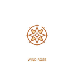 wind rose concept 2 colored icon. simple line element illustration. outline brown wind rose symbol. can be used for web and mobile ui/ux.