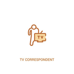 tv correspondent concept 2 colored icon. simple line element illustration. outline brown tv correspondent symbol. can be used for web and mobile ui/ux.