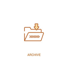 archive concept 2 colored icon. simple line element illustration. outline brown archive symbol. can be used for web and mobile ui/ux.