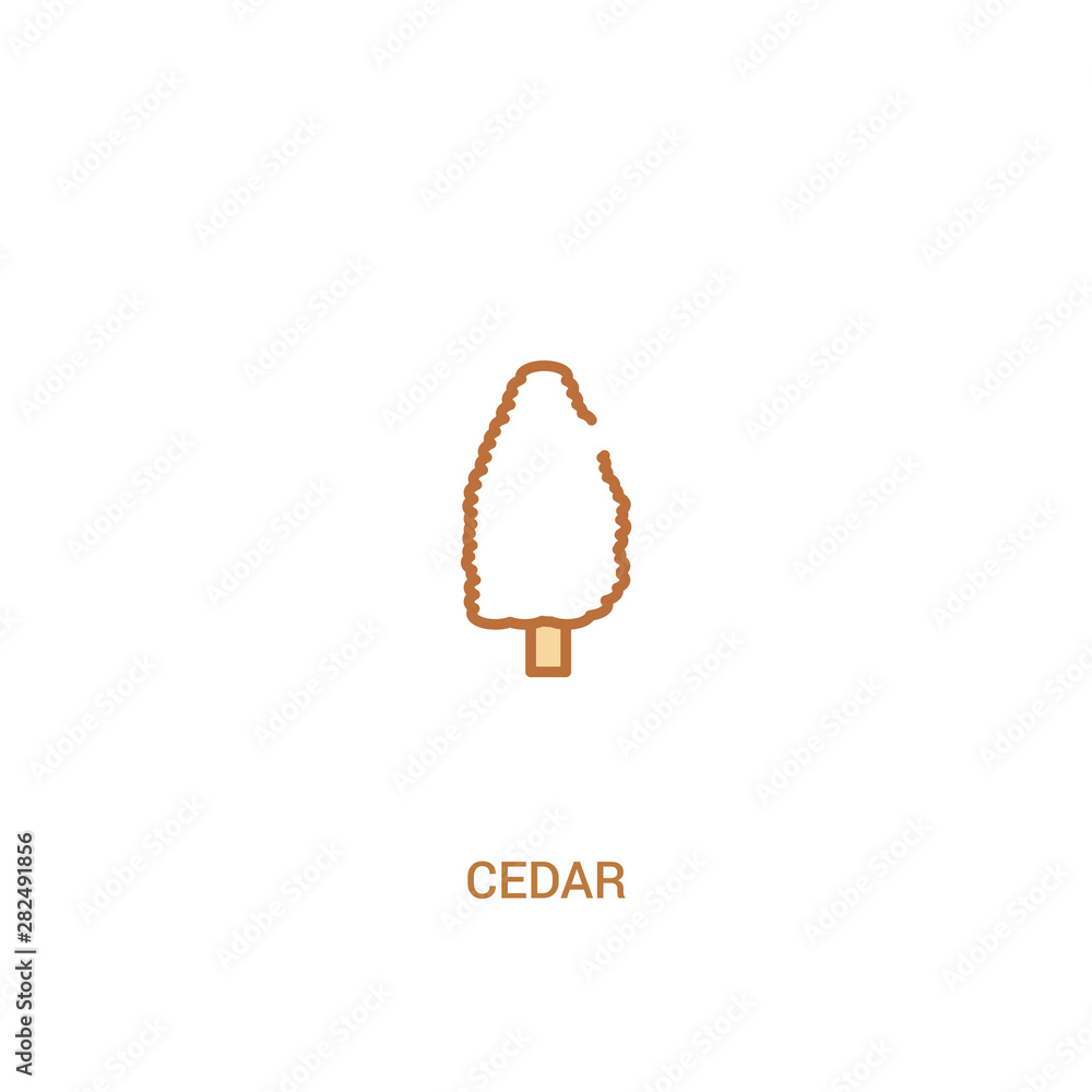 Aufkleber cedar concept 2 colored icon. simple line element illustration. outline brown cedar symbol. can be u