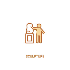 sculpture concept 2 colored icon. simple line element illustration. outline brown sculpture symbol. can be used for web and mobile ui/ux.