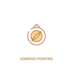 compass pointing north concept 2 colored icon. simple line element illustration. outline brown compass pointing north symbol. can be used for web and mobile ui/ux.