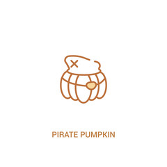 pirate pumpkin concept 2 colored icon. simple line element illustration. outline brown pirate pumpkin symbol. can be used for web and mobile ui/ux.